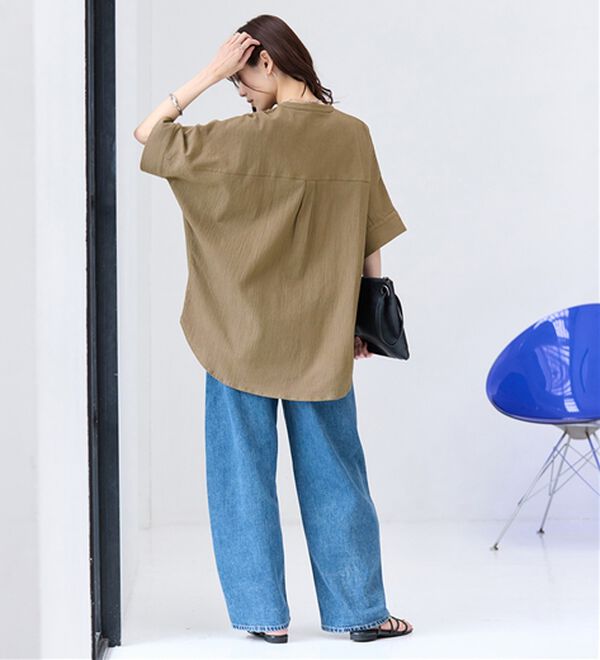 BELLUNA（ベルーナ）の「綿１００％楊柳素材ドルマンチュニック（チュニック）」｜詳細画像