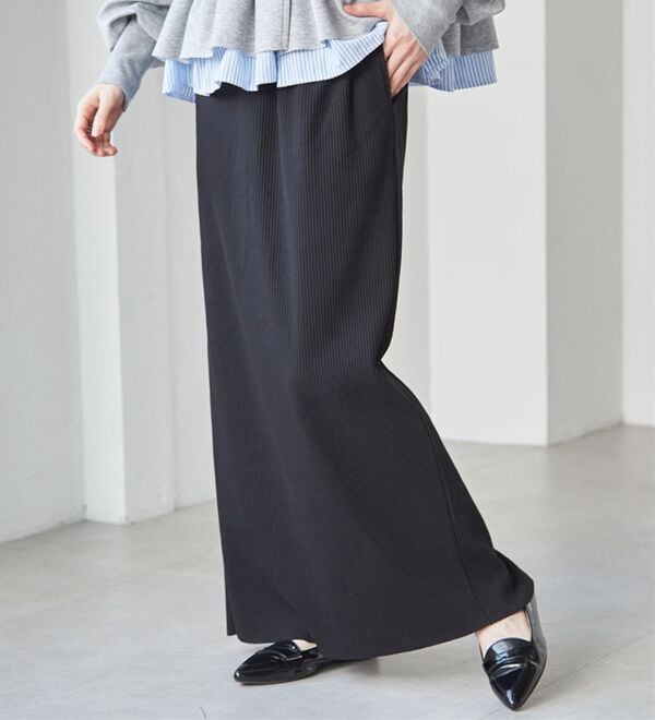 RANAN（ラナン）の「セルフカットリブロングナロースカート（ロングスカート）」｜詳細画像