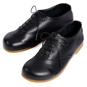 ルフラン（ルフラン）の「足指ゆったり５Ｅはだしシューズ（フラットシューズ）」｜ブラック(ヒモ)