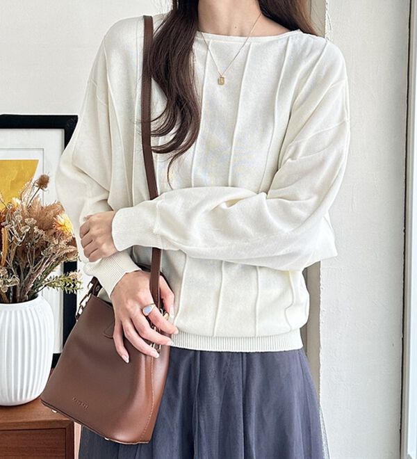 編地デザインドルマンスリーブニット - ベルーナ【公式】 