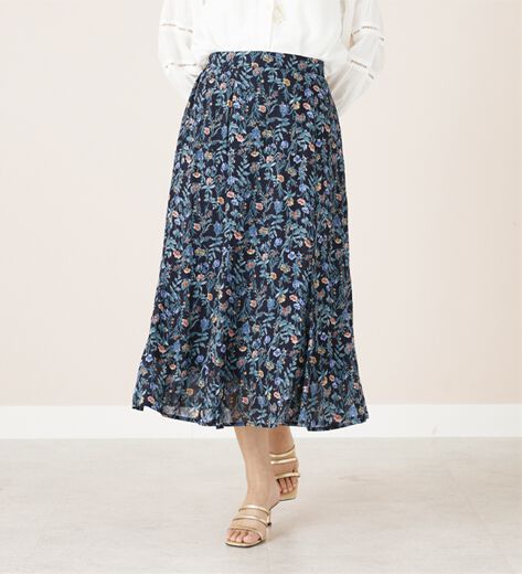 新品同様/伊太利屋 シフォン重ねロングスカート 表記11号(Lサイズ相当) 黒/ブラック 輝きビジュ レオパード 春夏秋 ボトムス レディース 新作 サイズで選ぶ,１１号 | 伊太利屋 LaModaGOJI