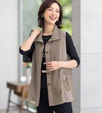 ルフラン（ルフラン）の「涼やかメッシュの異素材切替ベスト（ベスト）」