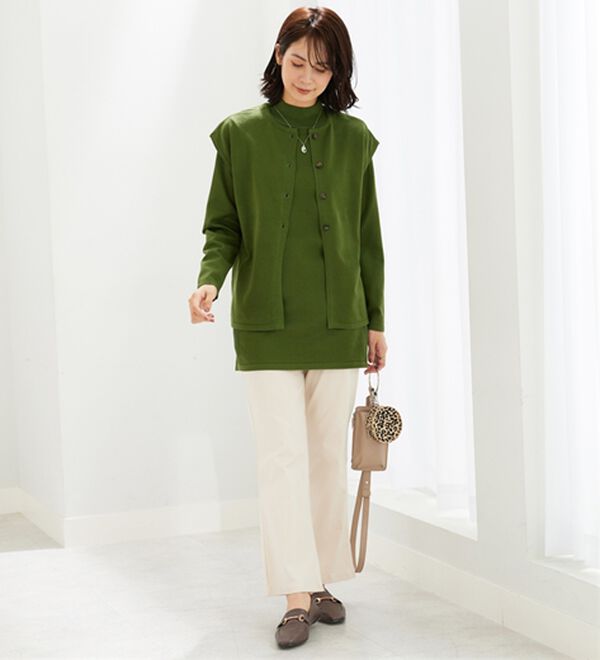 BELLUNA（ベルーナ）の「前後２ｗａｙベスト付ニットアンサンブル（アンサンブル）」｜詳細画像