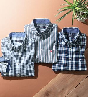 「＜ポロ・ビーシーエス＞麻入りさらさら７分袖シャツ（メンズシャツ）」｜詳細画像