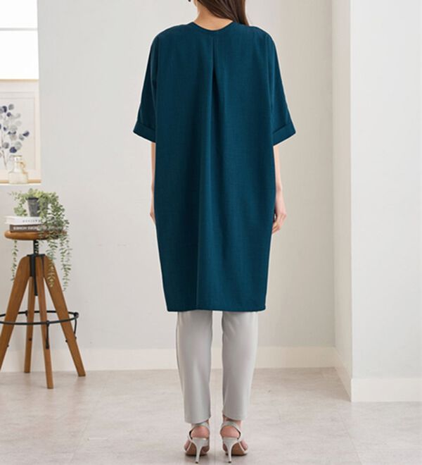 BELLUNA（ベルーナ）の「すっぽり体型カバー！麻調２ｗａｙワンピース（その他ワンピース）」｜詳細画像