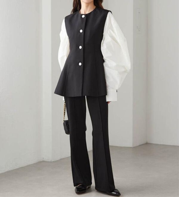 RANAN（ラナン）の「美脚見えツイルフレアーパンツ（フルレングスパンツ）」｜詳細画像