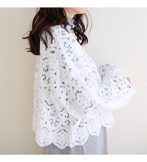 RANAN（ラナン）の「かぎ針風ショート丈プルオーバー（ニット・セーター）」｜詳細画像