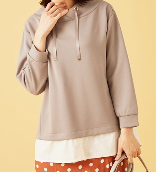 BELLUNA（ベルーナ）の「ワイドネックデザインシャツ切替チュニック（チュニック）」｜詳細画像