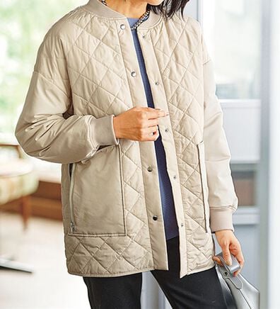 BELLUNA（ベルーナ）の「軽い着心地！ビッグポケット付キルトコート（ハーフコート）」