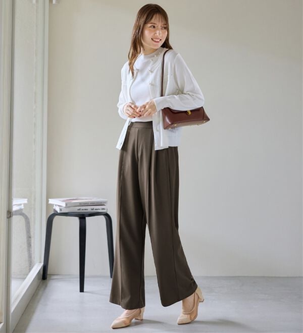 alotta（アロッタ）の「ぐーんと伸びる！ラクして美脚ワイドパンツ（ワイドパンツ・ガウチョ）」｜詳細画像