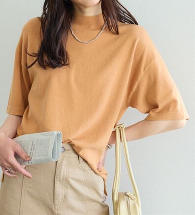 BELLUNA（ベルーナ）の「Ｔシャツが苦手な方に！ひんやり綿混ニットＴ【選べるデザイン】（ニット・セーター）」