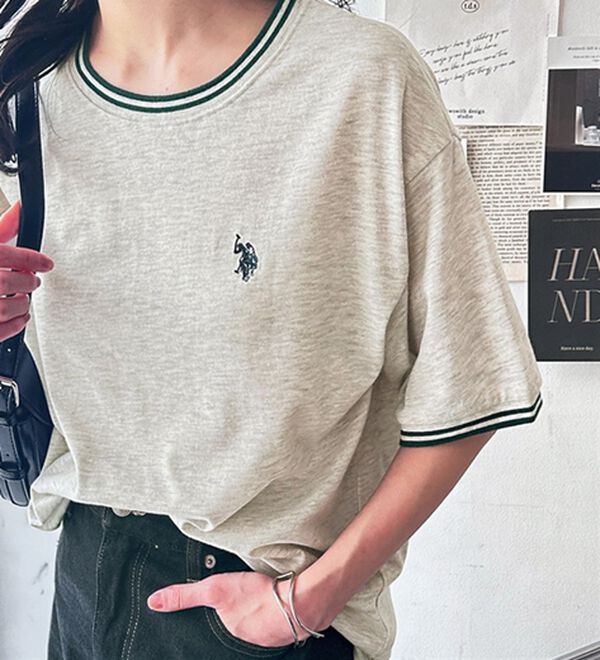 GeeRA（ジーラ）の「【ＵＳ．ＰＯＬＯ．ＡＳＳＮ】ライン配色Ｔシャツ（Tシャツ）」｜詳細画像