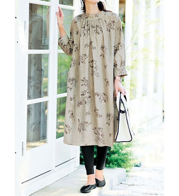 BELLUNA（ベルーナ）の「オーガニックコットンダブルガーゼプリントワンピース（プリントワンピース）」｜詳細画像