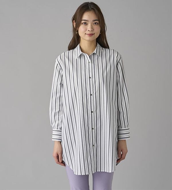 BELLUNA（ベルーナ）の「＜ＳＯＬＯＴＥＸ（Ｒ）＞ストレッチビッグシャツ（シャツ）」｜詳細画像