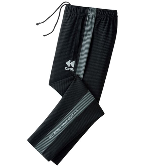 「＜ケイパ＞シアサッカージャージパンツ（メンズフルレングスパンツ）」｜ブラック