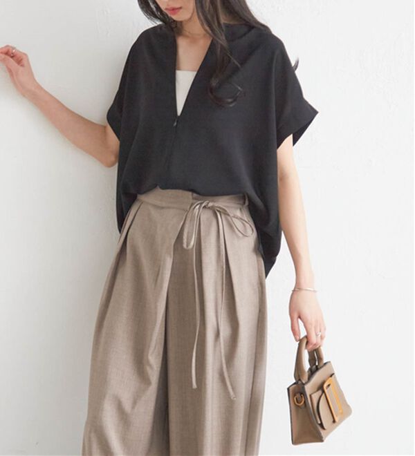 RANAN（ラナン）の「前後2WAYハーフジップブラウス（ブラウス）」｜詳細画像