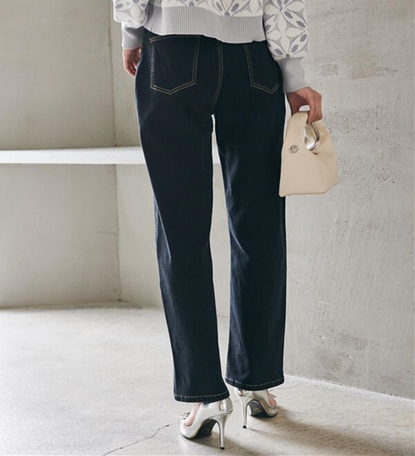 RANAN（ラナン）の「【裏起毛】ウエストゴムなのにスッキリ穿けるデニム（フルレングスパンツ）」｜詳細画像