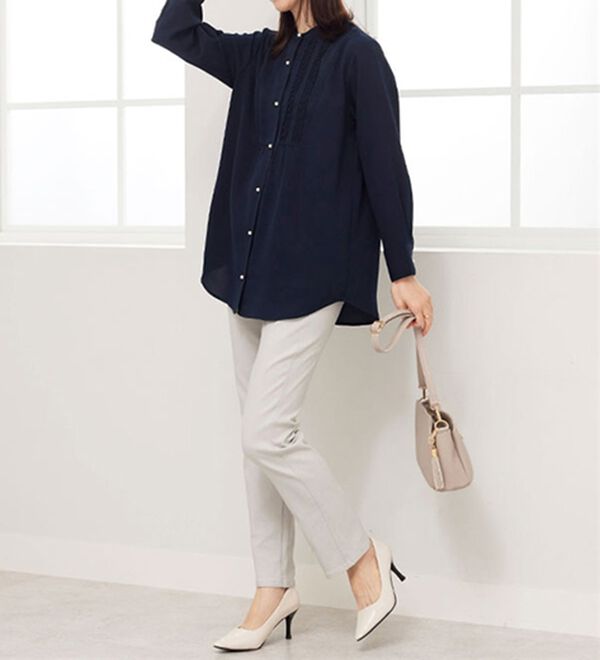 BELLUNA（ベルーナ）の「裏起毛ツイル素材ストレッチパンツ（フルレングスパンツ）」｜詳細画像