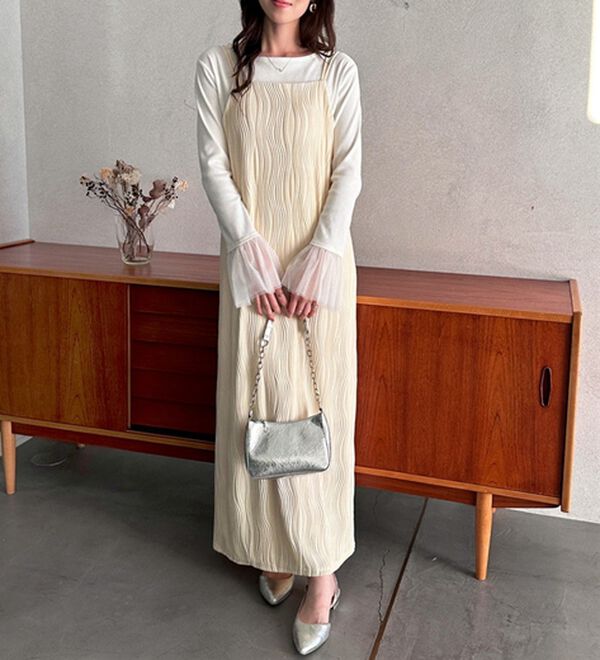 GeeRA（ジーラ）の「ウェーブジャガードキャミワンピース（その他ワンピース）」｜詳細画像