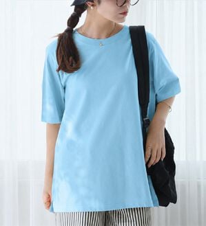 A HAPPY MARILYN（アハッピーマリリン）の「【Ｌ～８Ｌ】ＵＳＡコットン１００％ベーシックＴシャツ（Tシャツ）」｜詳細画像