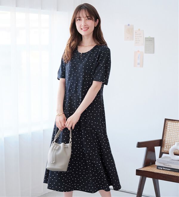 alotta（アロッタ）の「【4つの機能付】タック袖Ａラインワンピース（その他ワンピース）」｜詳細画像