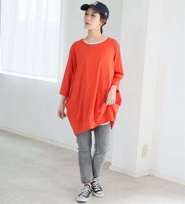 A HAPPY MARILYN（アハッピーマリリン）の「【Ｍ～８Ｌ】選べる袖！コク－ンシルエットチュニック（チュニック）」｜詳細画像