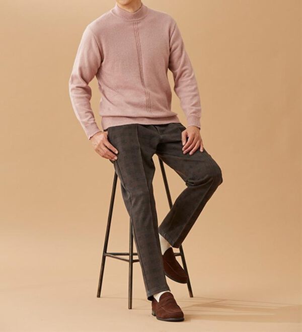 「アルパカ入りスマートセーター（メンズニット・セーター）」｜詳細画像