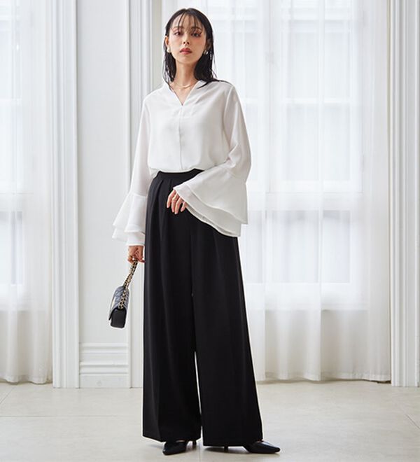 RANAN（ラナン）の「袖ペプラムデザイントップスセットアップ（セットアップ）」｜詳細画像