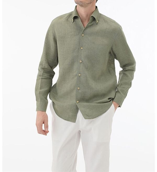 「＜コムルヴァン・オム＞大人のフレンチリネン１００％シャツ（メンズシャツ）」｜詳細画像