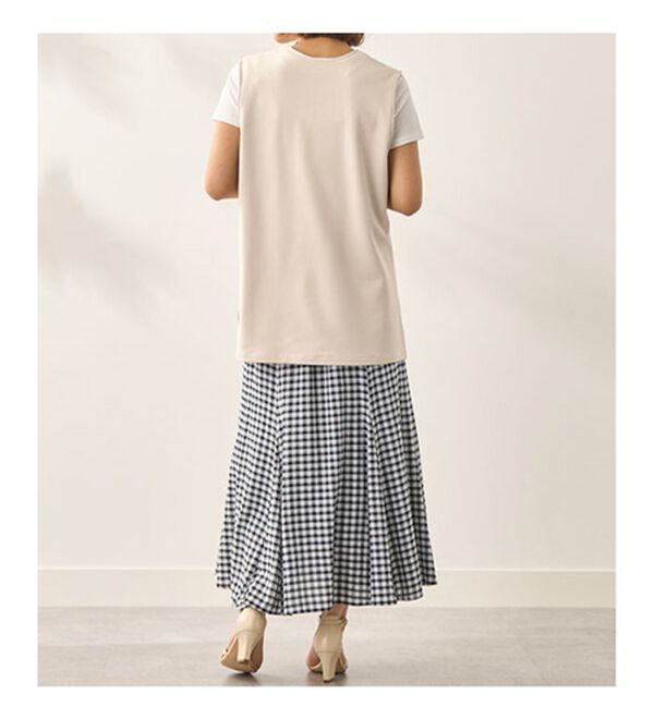 BELLUNA（ベルーナ）の「シアーチェック素材フレアースカート（ロングスカート）」｜詳細画像