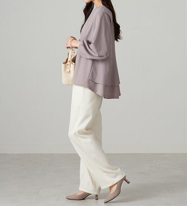 BELLUNA（ベルーナ）の「【再入荷】ボリューム袖美人顔バックフレアーＴブラウス（ブラウス）」｜詳細画像