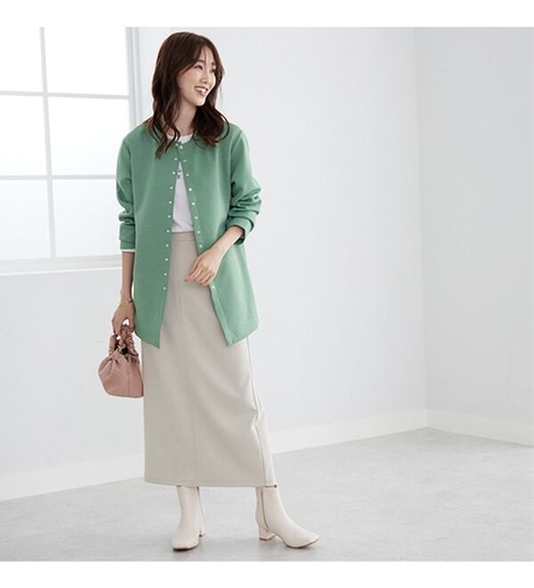 BELLUNA（ベルーナ）の「時短コーデ！ダンボール素材ロングカーデアンサンブル（アンサンブル）」｜詳細画像