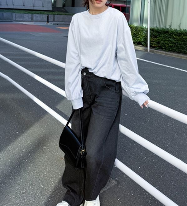 RANAN（ラナン）の「多機能ベーシックオーバーサイズ長袖Tシャツ（Tシャツ）」｜詳細画像