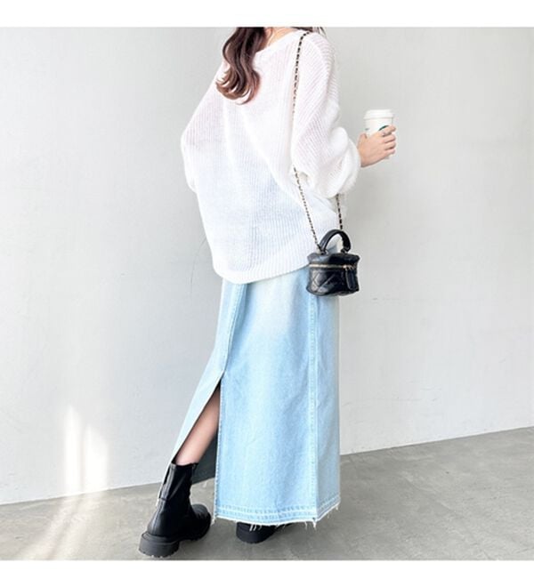 GeeRA（ジーラ）の「バックスリットデニムロングスカート（ロングスカート）」｜詳細画像