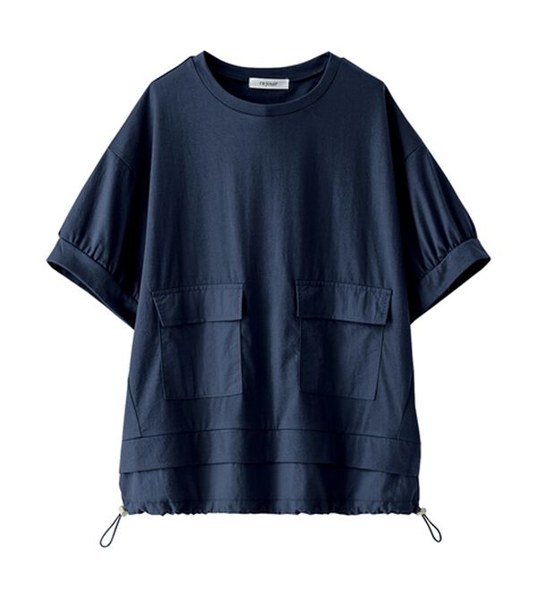 BELLUNA（ベルーナ）の「ビッグポケット付異素材切替プルオーバー（カットソー）」｜詳細画像