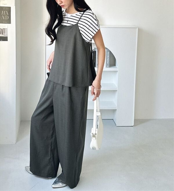 GeeRA（ジーラ）の「セットアップ風キャミソールサロペット（オールインワン）」｜詳細画像