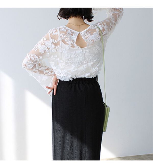 GeeRA（ジーラ）の「３Ｄレースブラウス（ブラウス）」｜詳細画像