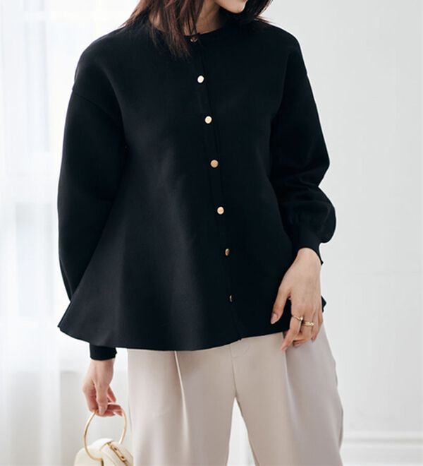 RANAN（ラナン）の「ペプラムチュニックカーデ（ニットカーディガン）」｜詳細画像