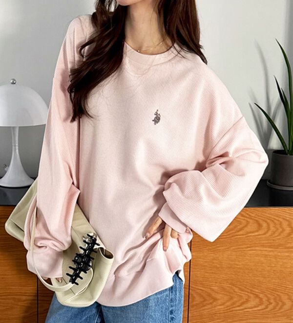 GeeRA（ジーラ）の「【U.S.POLOASSN】オーバーサイズワッフルスウェット（カットソー）」｜詳細画像