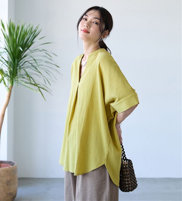 BELLUNA（ベルーナ）の「綿１００％楊柳素材ドルマンチュニック（チュニック）」｜詳細画像