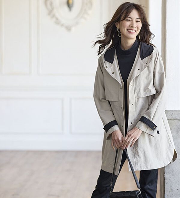 BELLUNA（ベルーナ）の「おしゃれの主役！蓄熱中わたベスト付配色コート（ハーフコート）」｜詳細画像