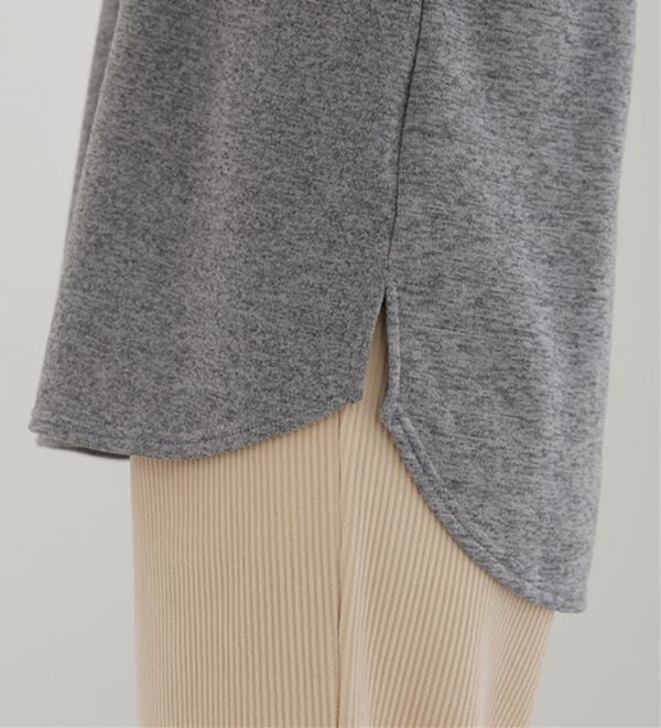 BELLUNA（ベルーナ）の「ロゴ刺しゅう裏起毛ニットソーチュニック（カットソー）」｜詳細画像