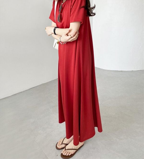 GeeRA（ジーラ）の「【接触冷感】フレアーシルエットロングワンピース（ロングワンピース）」｜詳細画像