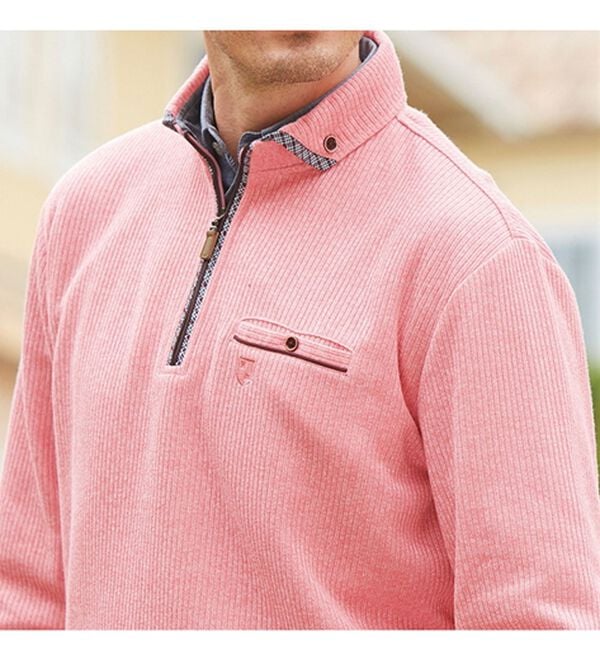 「＜ニコル　モリソン＞衿デザイン杢調トレーナー（メンズトレーナー）」｜詳細画像