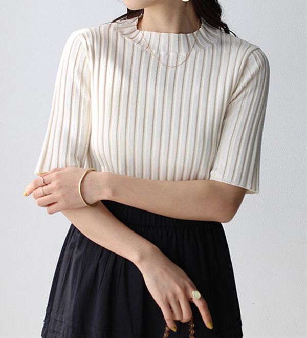 GeeRA（ジーラ）の「配色リブハイネックニット（ニット・セーター）」｜詳細画像