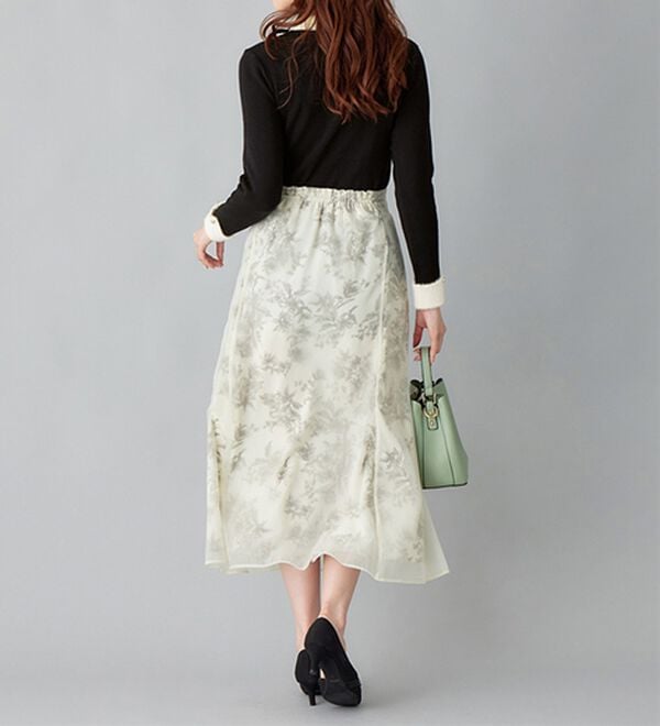 alotta（アロッタ）の「洗える！もっちりタッチ衿付フェザー切替配色ニット（ニット・セーター）」｜詳細画像