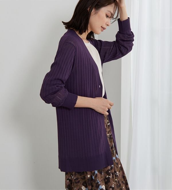 BELLUNA（ベルーナ）の「【店舗・ネット限定】リブ使いボタンデザインカーディガン（ニットカーディガン）」｜詳細画像