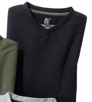 「＜コムルヴァン・オム＞ジャケットイン対応きれいめＴシャツ（メンズＴシャツ）」｜ブラック