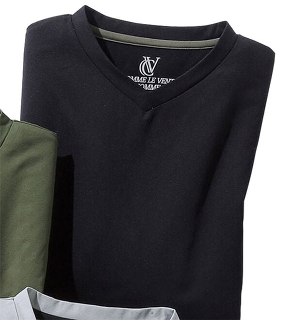 「＜コムルヴァン・オム＞ジャケットイン対応きれいめＴシャツ（メンズＴシャツ）」｜ブラック