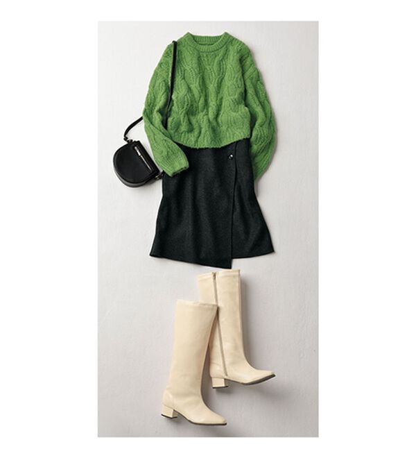 RANAN（ラナン）の「ウールライク素材ミディ丈スカート（ひざ丈スカート）」｜詳細画像